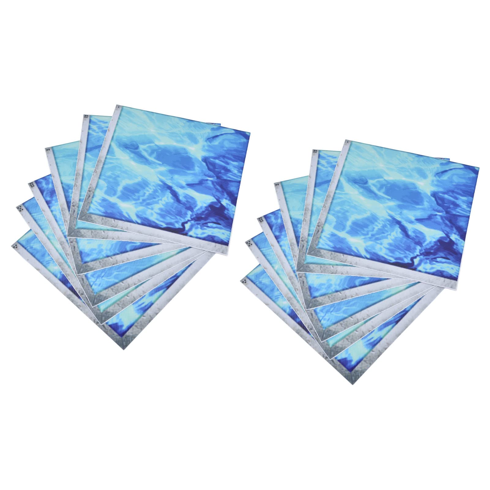 Lot De 6 Autocollants Antidérapants Pour Baignoire - Galets 3D En PVC Imperméable, 13x13 Cm, Motifs Bleus Vibrants