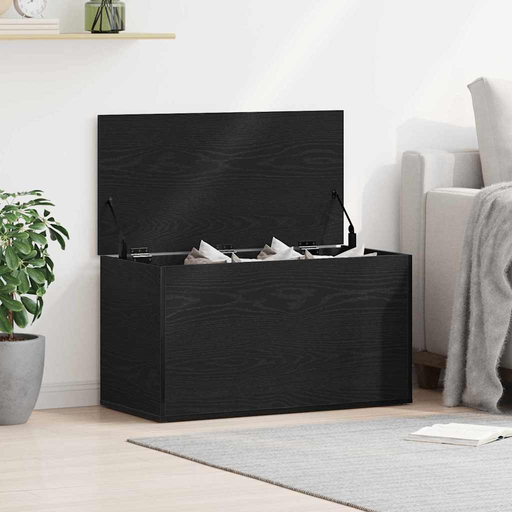 Vidaxl Cajón De Almacenamiento Roble 84X42x46 Cm Madera Negro , Leroy Merlin