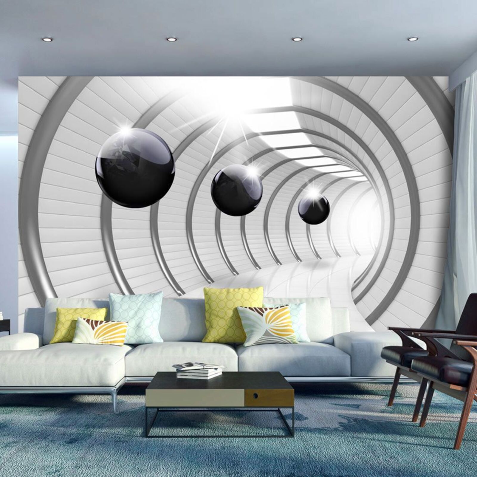 Papier peint tunnel futuriste - 150 x 105 cm | Leroy Merlin