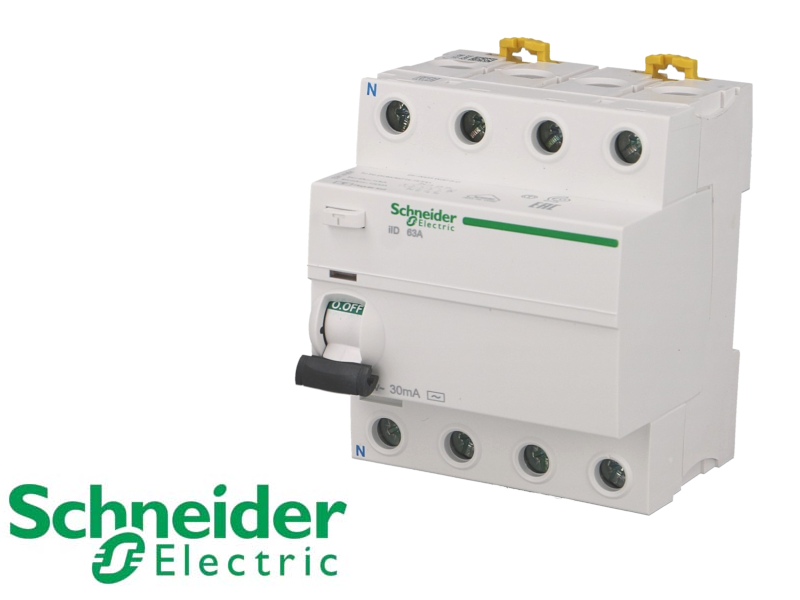 A9r41463 - Interrupteur Différentiel Tétrapolaire 63a 30ma - Type Ac - Schneider Acti9 Iid Ic60n - 4 Modules - Bornes à Vis - 2