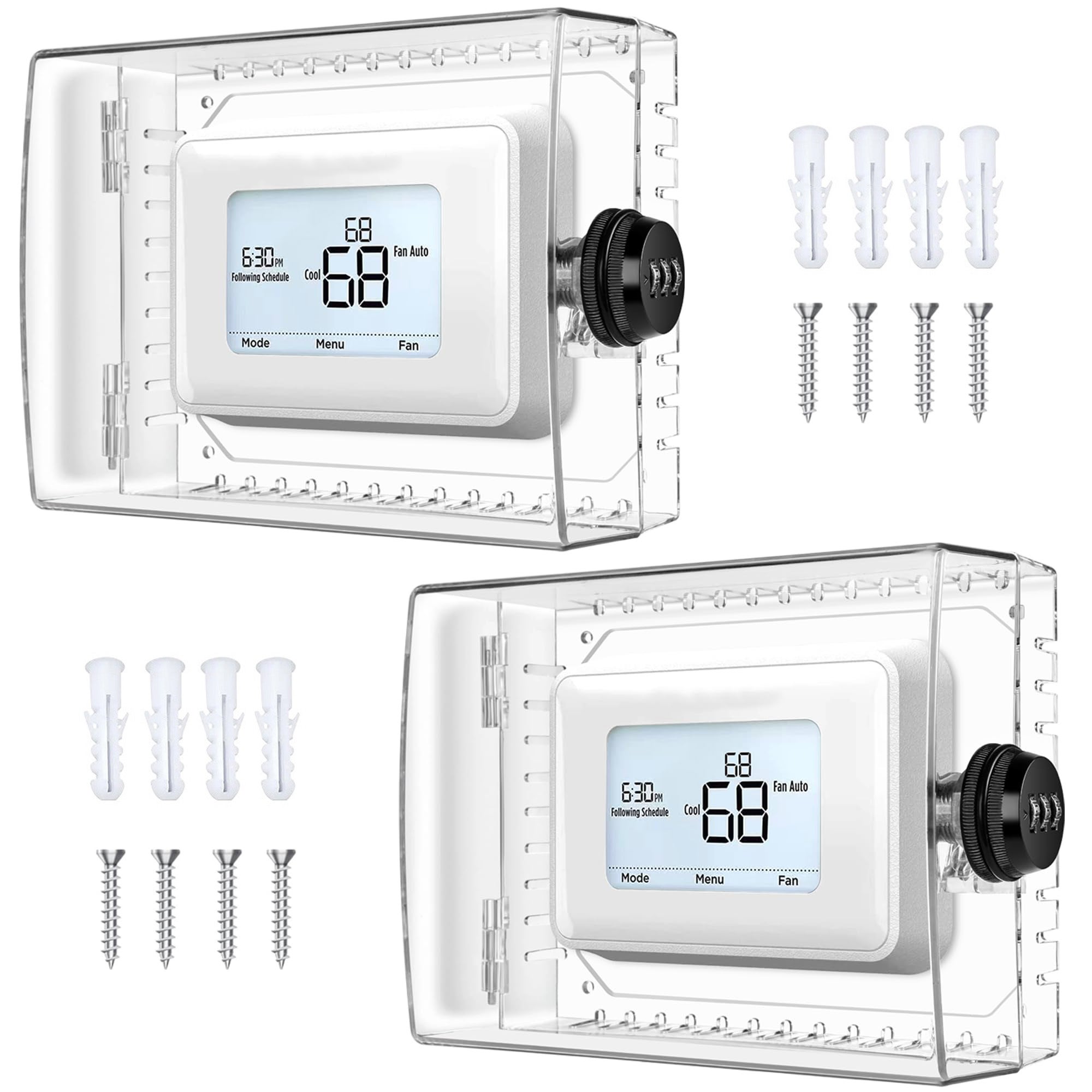 Zestaw 2 osłon termostatu, obudowa blokująca termostat z zamkiem szyfrowym (22,7 x 14,7 x 2,54 cm)