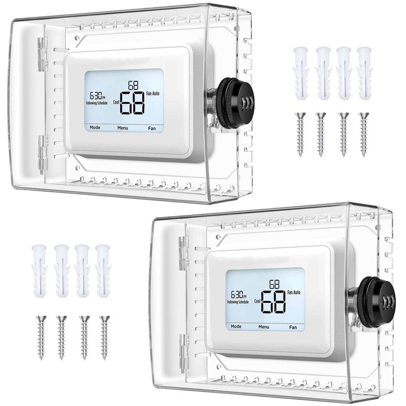 Zestaw 2 osłon termostatu, obudowa blokująca termostat z zamkiem szyfrowym (22,7 x 14,7 x 2,54 cm)