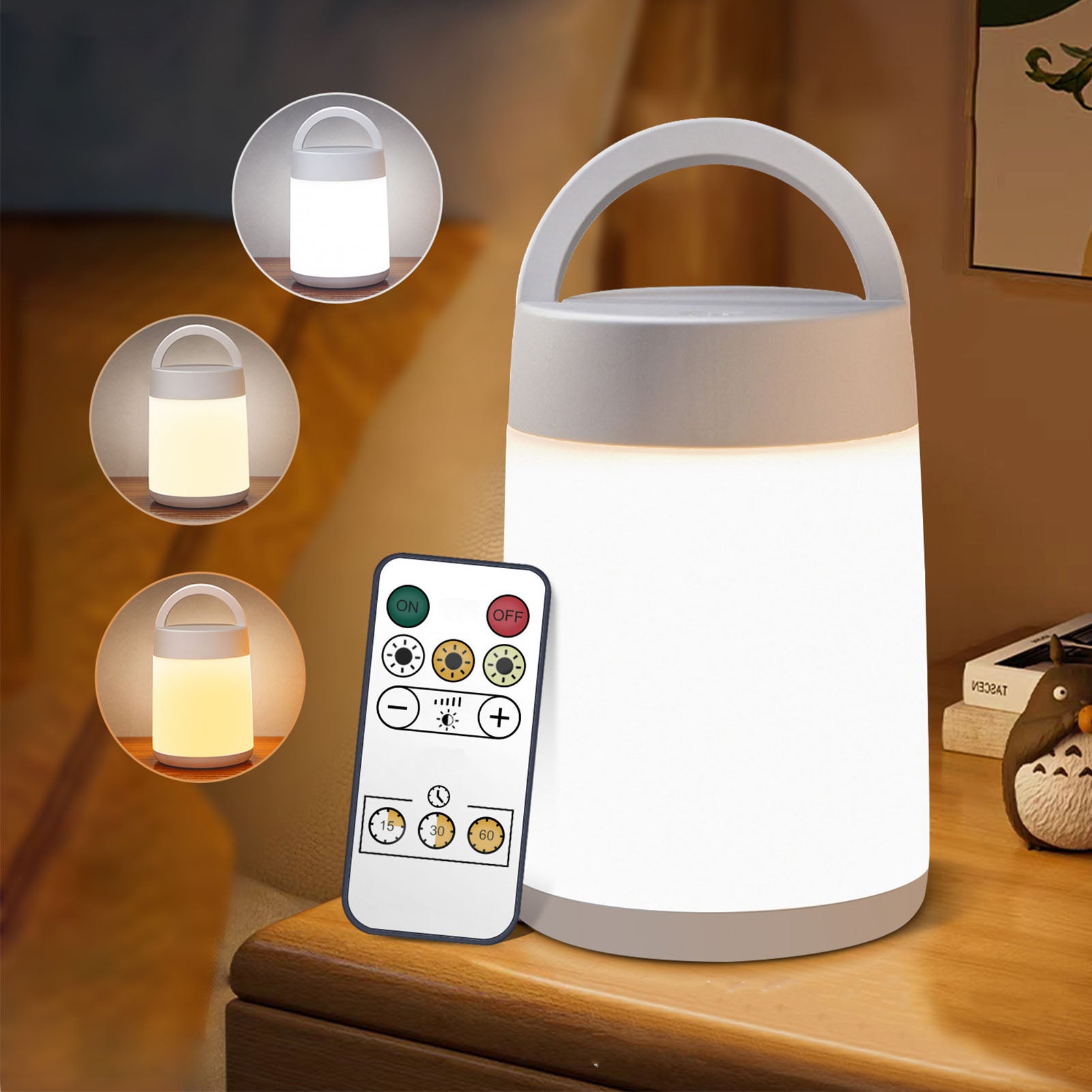 Lampka nocna LED: lampka ze ściemniaczem, pilotem i timerem. Akumulatorowa lampka do karmienia piersią dla niemowląt, dzieci i osób starszych