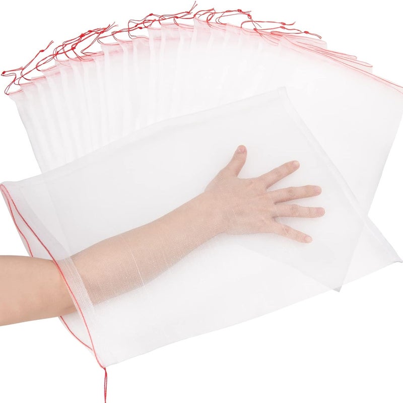 Worki ochronne na owoce, ogrodowe worki siatkowe ze sznurkiem, worki na drzewa owocowe, worki barierowe z siatki, opakowanie 20 sztuk