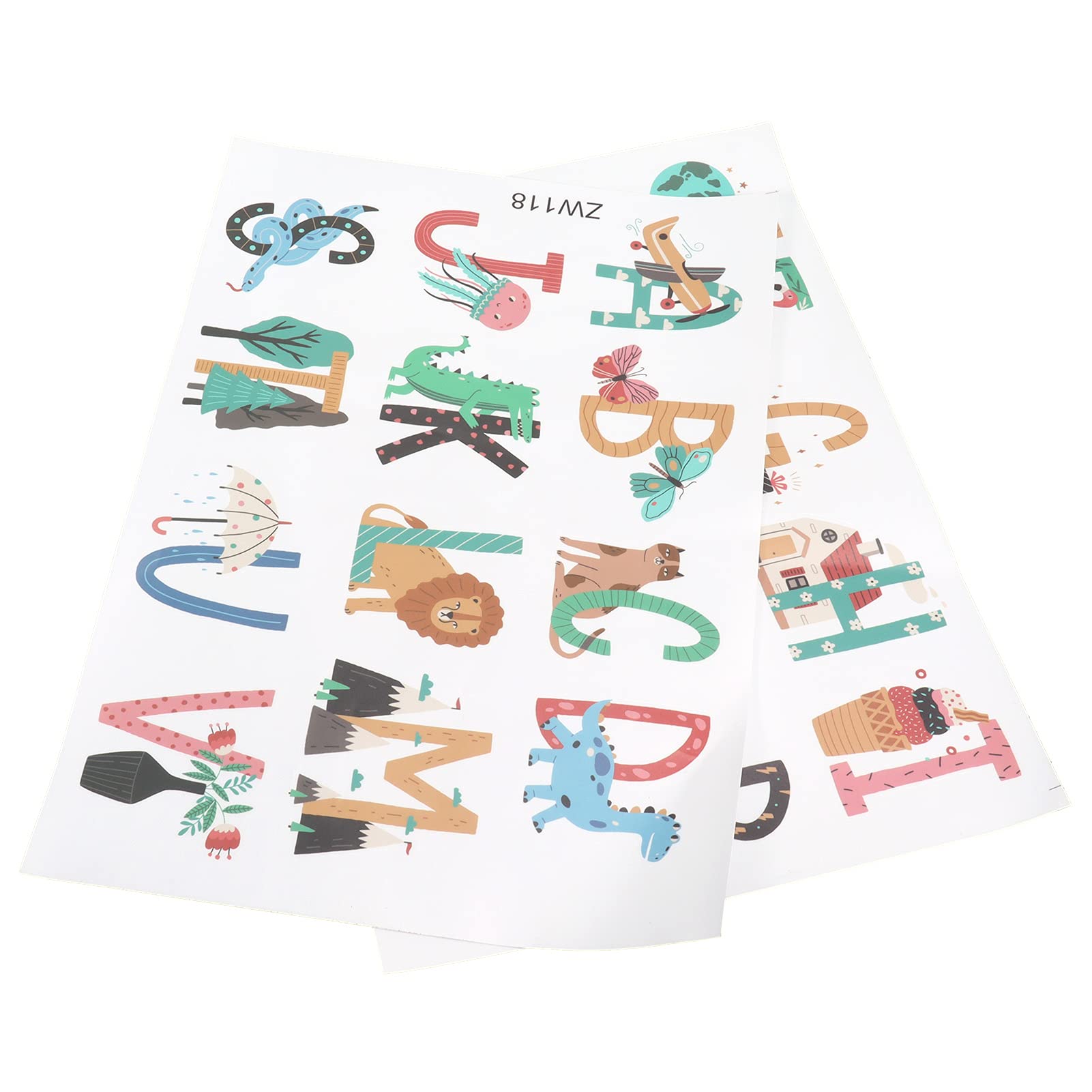 STICKERS MURAUX ANIMAUX PLANTES LETTRES ANGLAISES STICKERS MURAUX ÉDUCATIFS ET DÉCORATIFS POUR LA DÉCORATION DE CHAMBRE D'ENFANT - 6