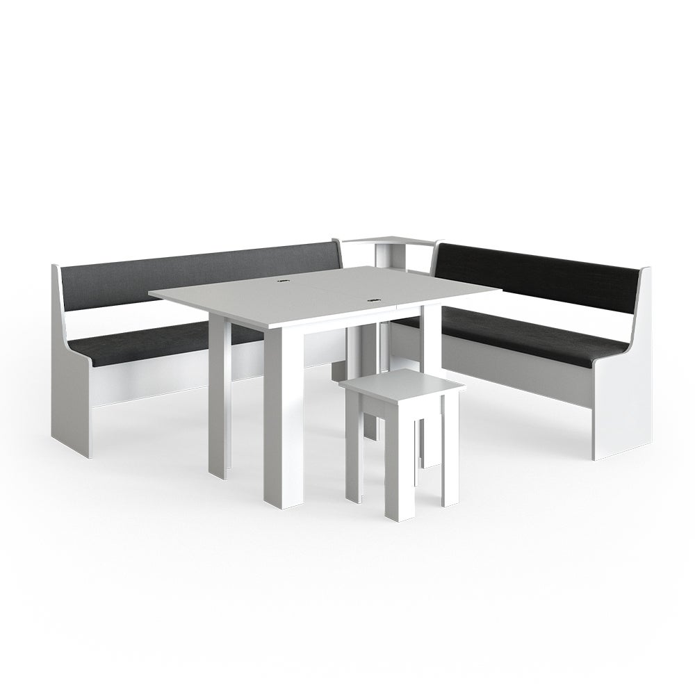 Vicco Corner Bank Group Roman, Biały, 210 x 180 cm z tabelą