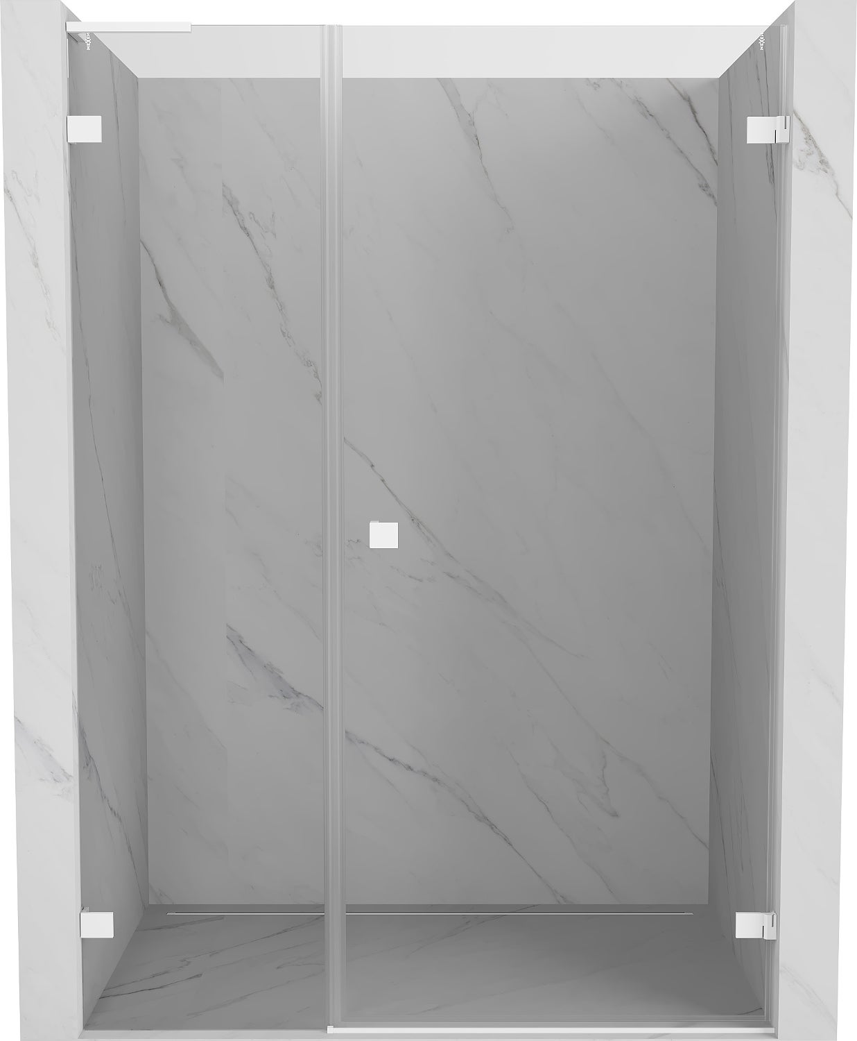 Mexen Lunar-B L drzwi prysznicowe uchylne prawe 125 cm, transparent, białe - 832SL-125-050-20-00-P