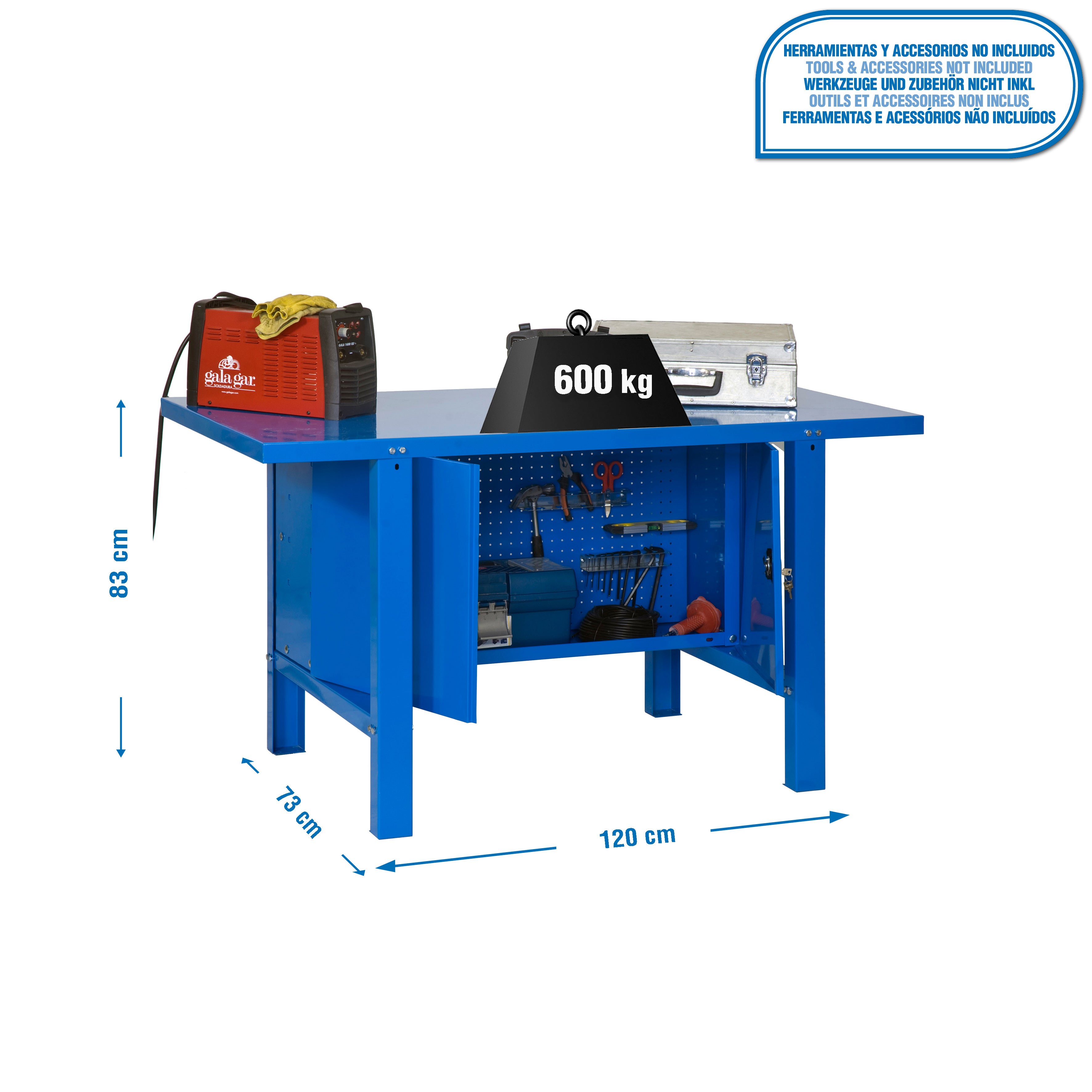 Bancada de trabalho SIMONWORK (83x120x73cm) AZUL - 2
