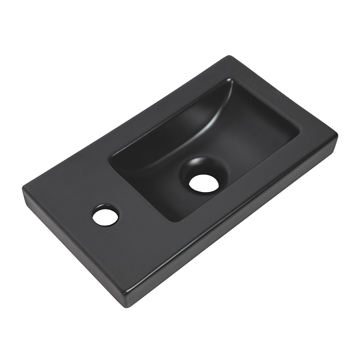 Lave-main Prémonté Bois 40Cm + Vasque céramique Noire BILY - 8