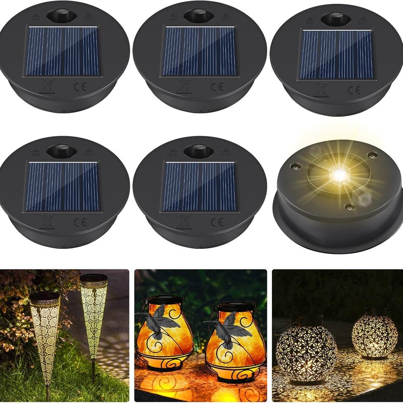 Zestaw 6 wymiennych solarnych lamp LED - Wodoszczelne, 7cm, kompatybilne z solarnymi lampami ogrodowymi i majsterkowaniem
