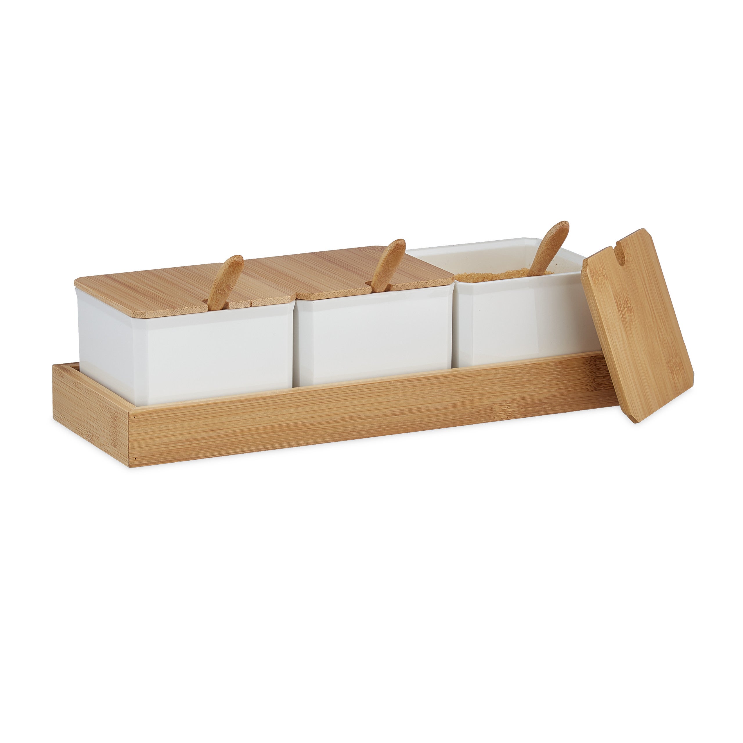 Saliera In Legno Di Acacia Scatola Per Condimenti Scatola Per