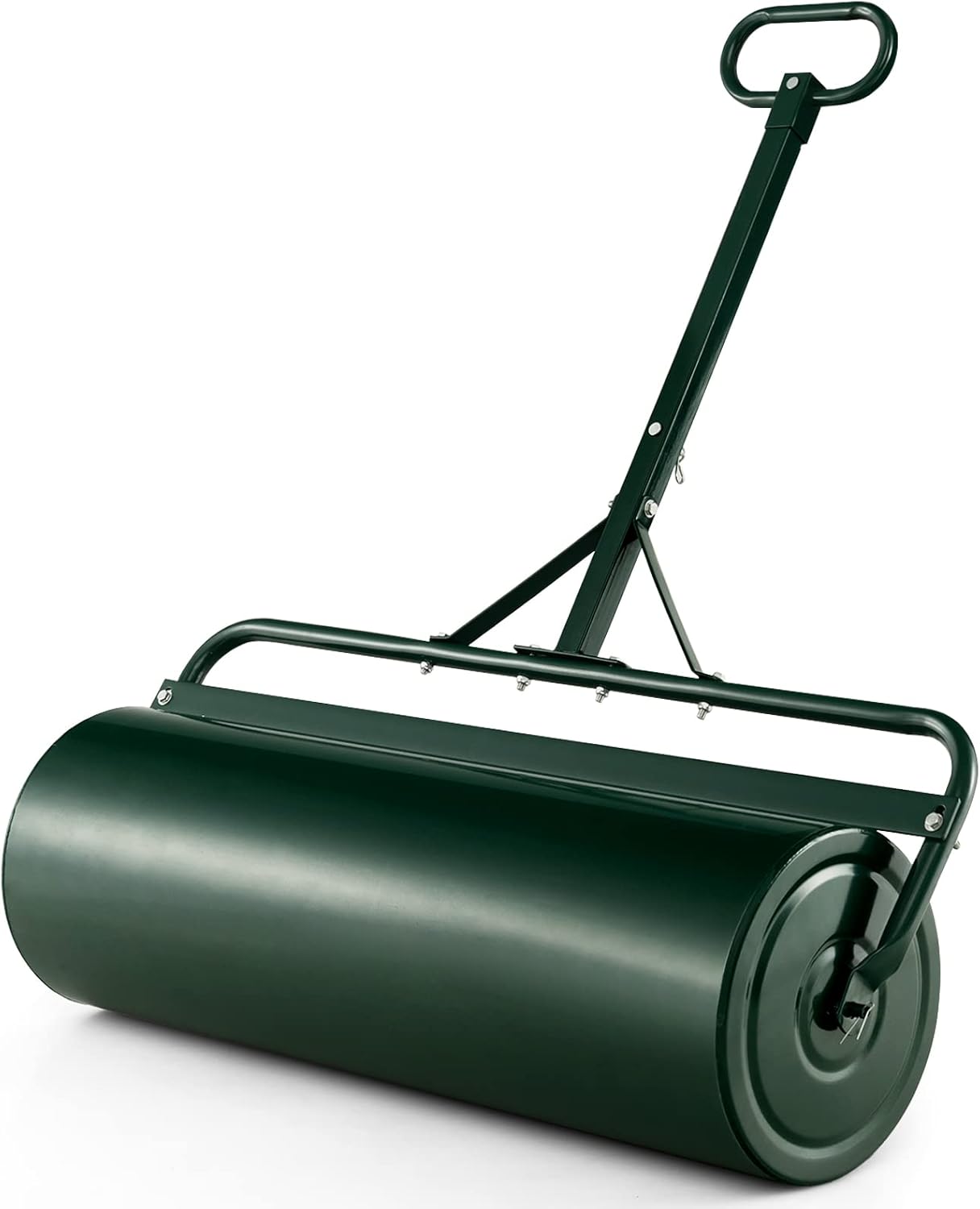 Ręczny Aerator do Trawników 113L, Metalowy Wałek do Trawników Ogrodowych, Wypełniony Piaskiem/Wodą, Ergonomiczne Uchwyty, Φ40×90×146 cm (Zielony)
