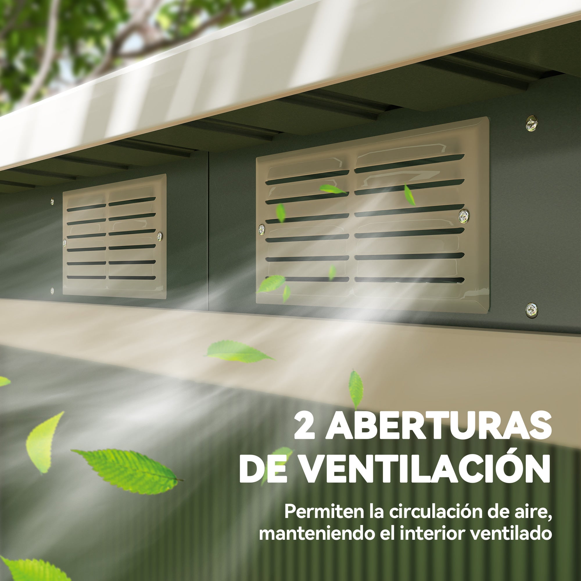 Cobertizo de jardín base 3,1 m² Outsunny 280x130x172 cm verde - 4