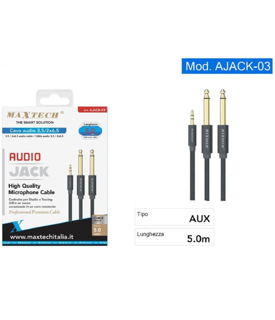 Cavo audio jack da 3,5 mm a 2 cavi audio RCA stereo da 3,5