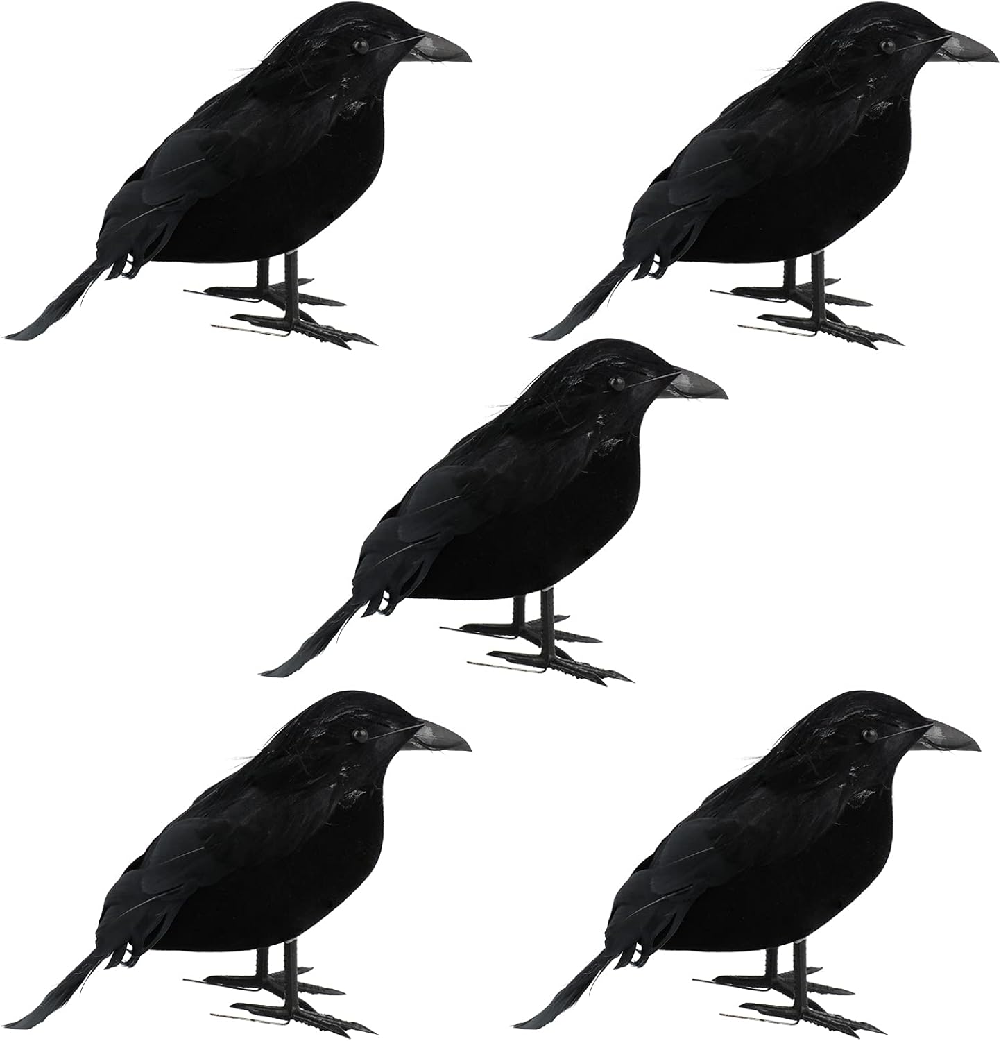 5 Pièces Faux Corbeau Noir, Oiseaux D'halloween, Corbeau Fait à la Main ...