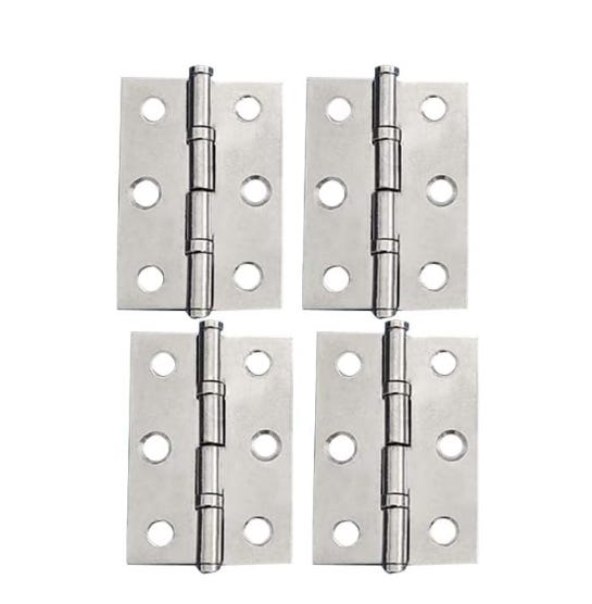 Zawiasy ze stali nierdzewnej 50 x 39 x 1,2 mm (2 cale) – opakowanie 4 szt. – Srebrne zawiasy do drzwi szafek