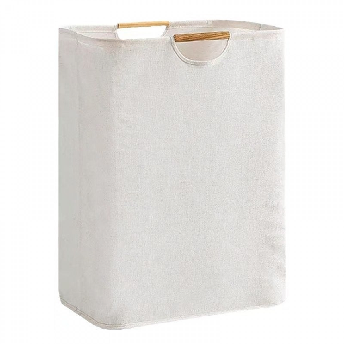 Coș de rufe din bumbac - sac de rufe - cu mâner - 40x30x60 cm - rezistent - spațios - pliabil - alb
