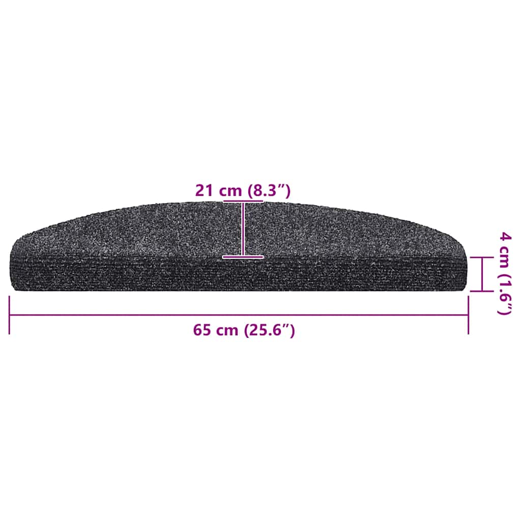 Tapis d'escalier autocollant 20 pcs | Paillasson d'escalier | Tapis de marche gris foncé 65x21x4 cm CFW848415 - 8