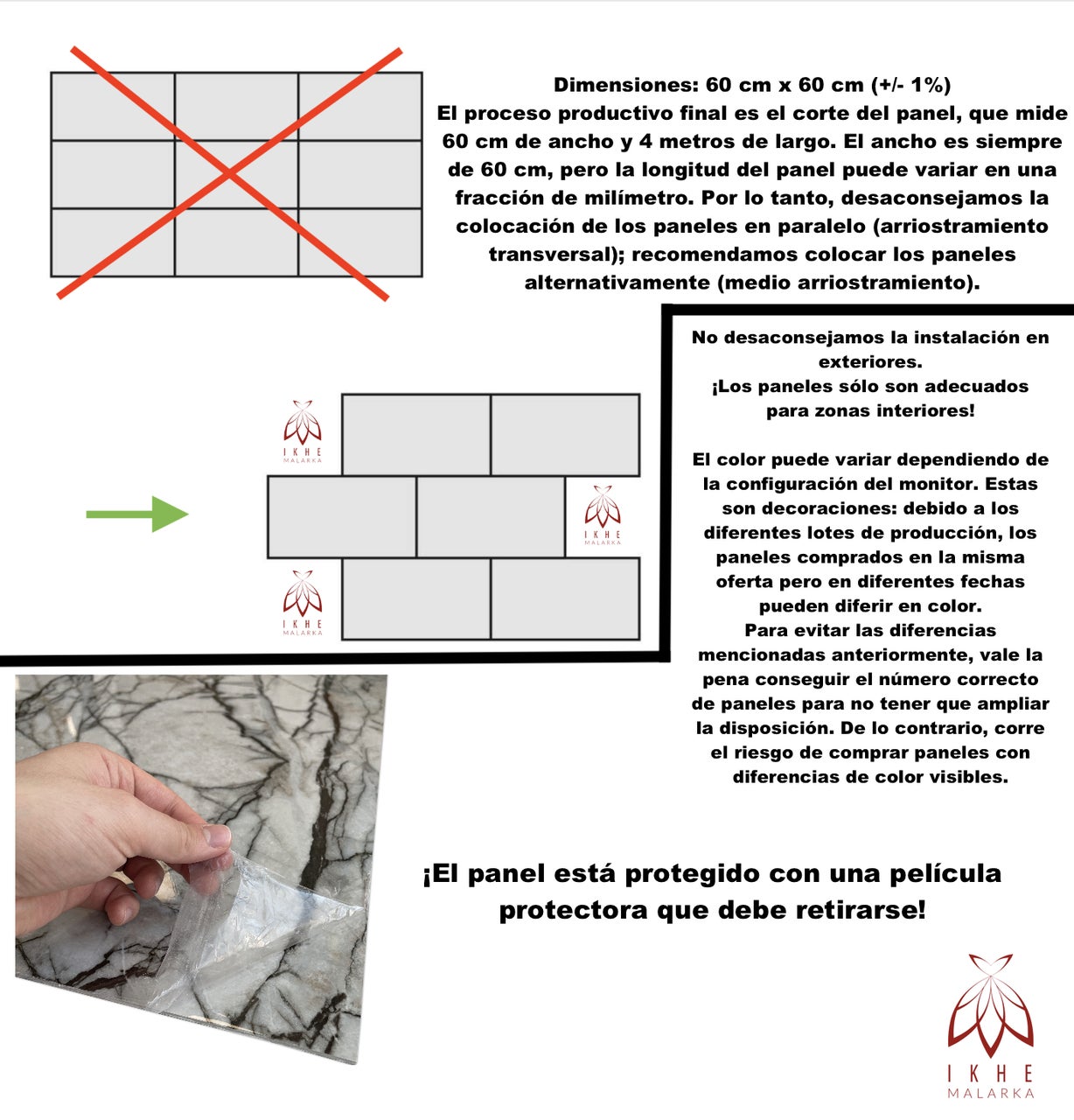 SPC imitation carrelage Panneaux muraux et de plafond, pour salle de bain & cuisine, 60x60cm - 0,36m². 1 morceau, de revêtement mural PUV5 - 8