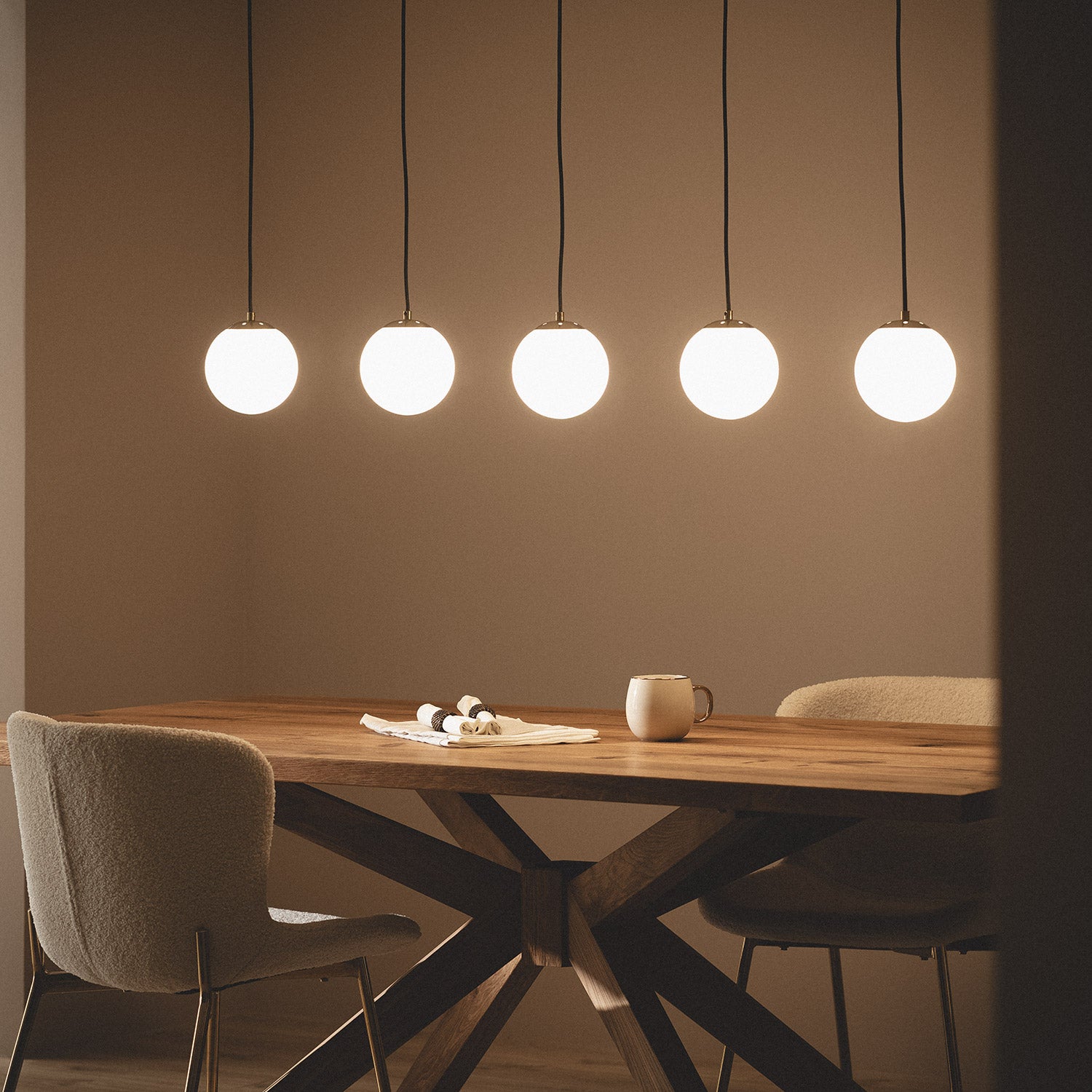 Ledkia Lampada a Sospensione Metallo e Vetro Moonlight Brass 3 Lampade Oro | Leroy Merlin