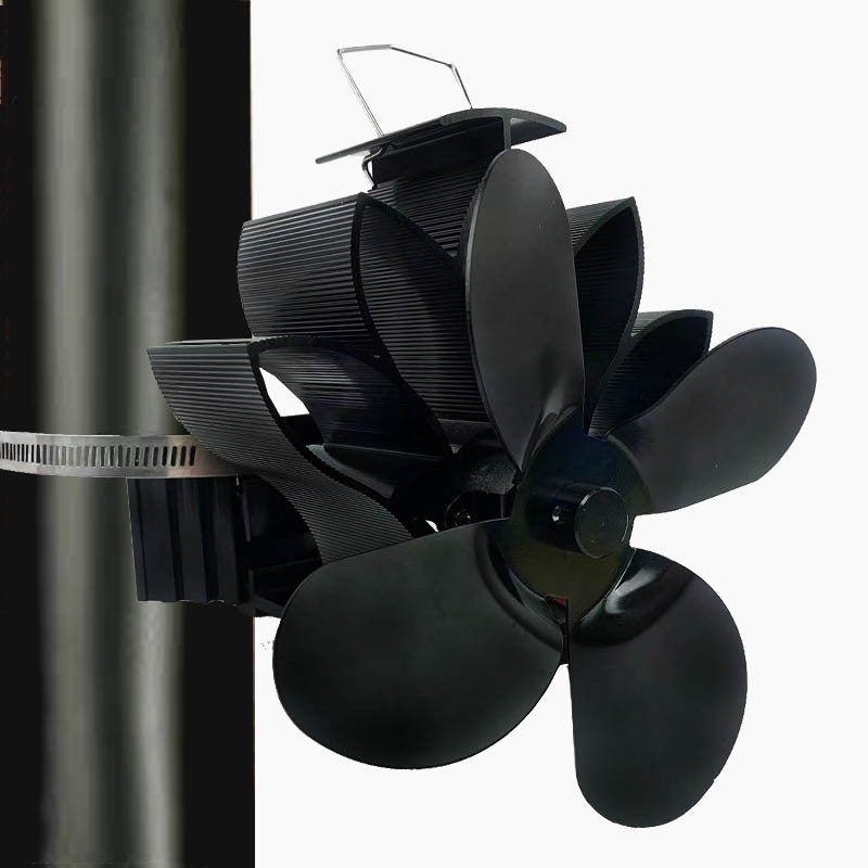 Akcesoria do kominków i pieców, 4-łopatkowy wentylator kominowy z 2 zaciskami, moc cieplna, kominek