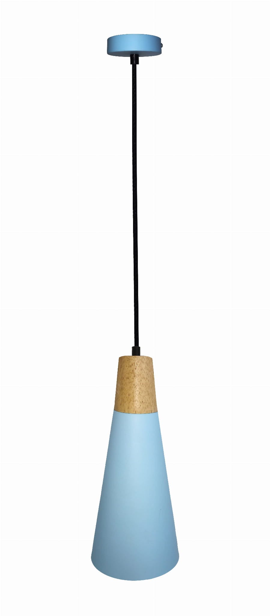 Lampa sufitowa wisząca Faro drewniana-niebieska 1xE27x40W wym: 90 x 15 x 15 cm metal Candellux