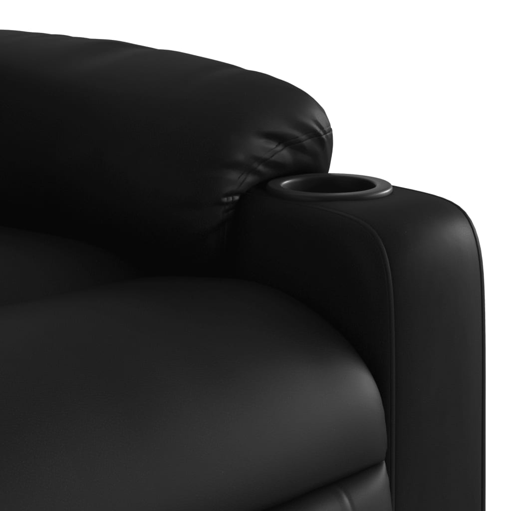 Fauteuil de Salon，Chaise，Fauteuil de massage inclinable noir similicuir - 9