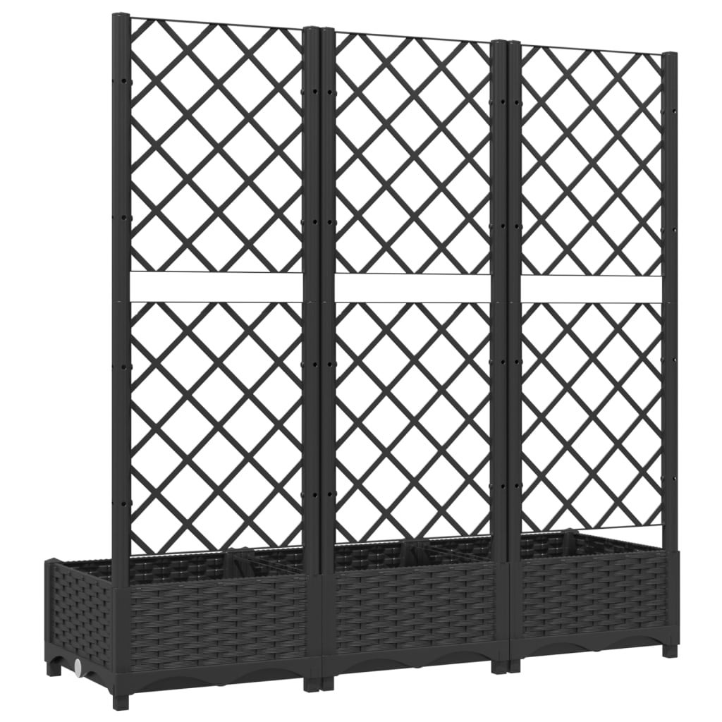 Maison Exclusive - Vaso de jardim com treliça preto 120x40x121,5 cm PP - 6