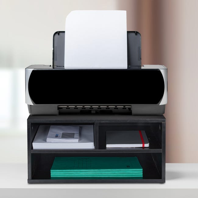 Organizer Per Scrivania Relaxdays - 3 Scomparti, Portadocumenti, Per Stampante, 22.5x47x40 Cm, Nero - Foto 13