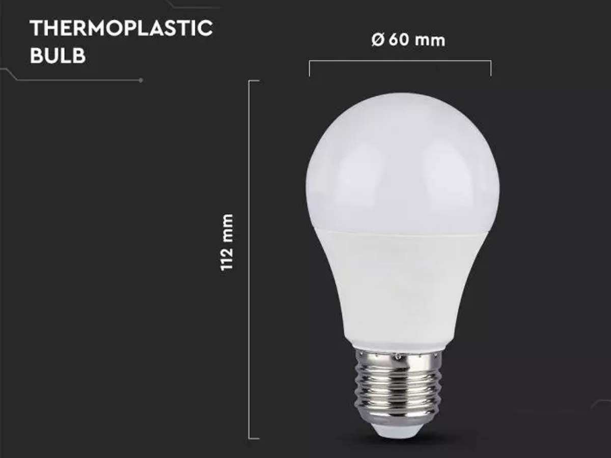 Lampadina LED 9W E27 A60 Blister 3 unità VT-1900 - 6400K - 8