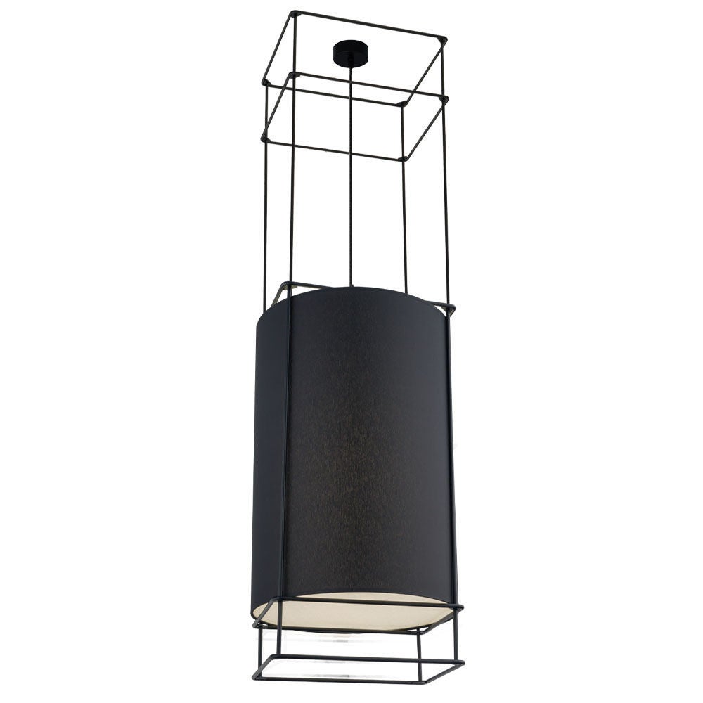 Lampa wisząca Paa czarna 1xE27x20W wym: 140 x 40 x 40 cm tkanina Dohar