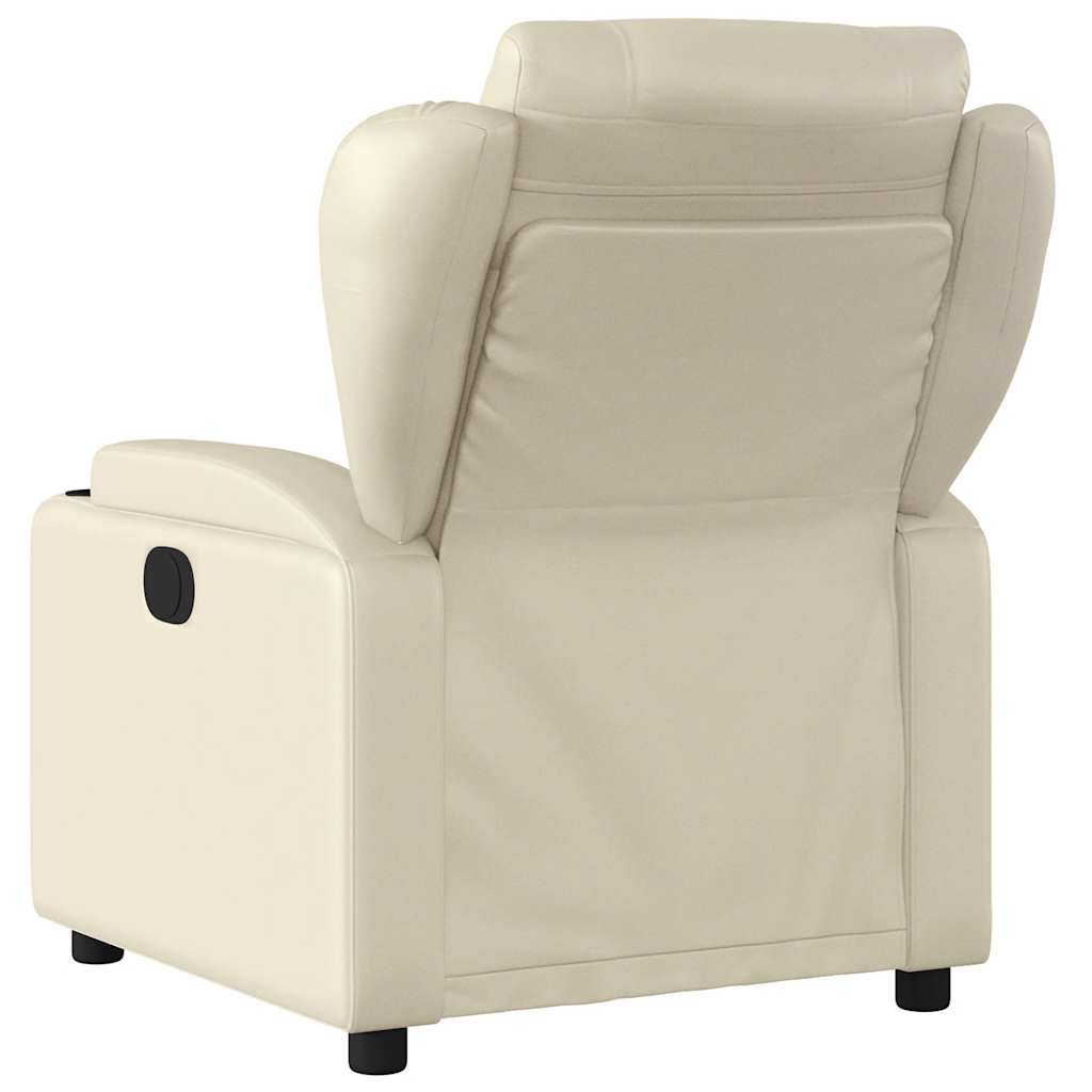 Fauteuil inclinable électrique Crème Similicuir - 5