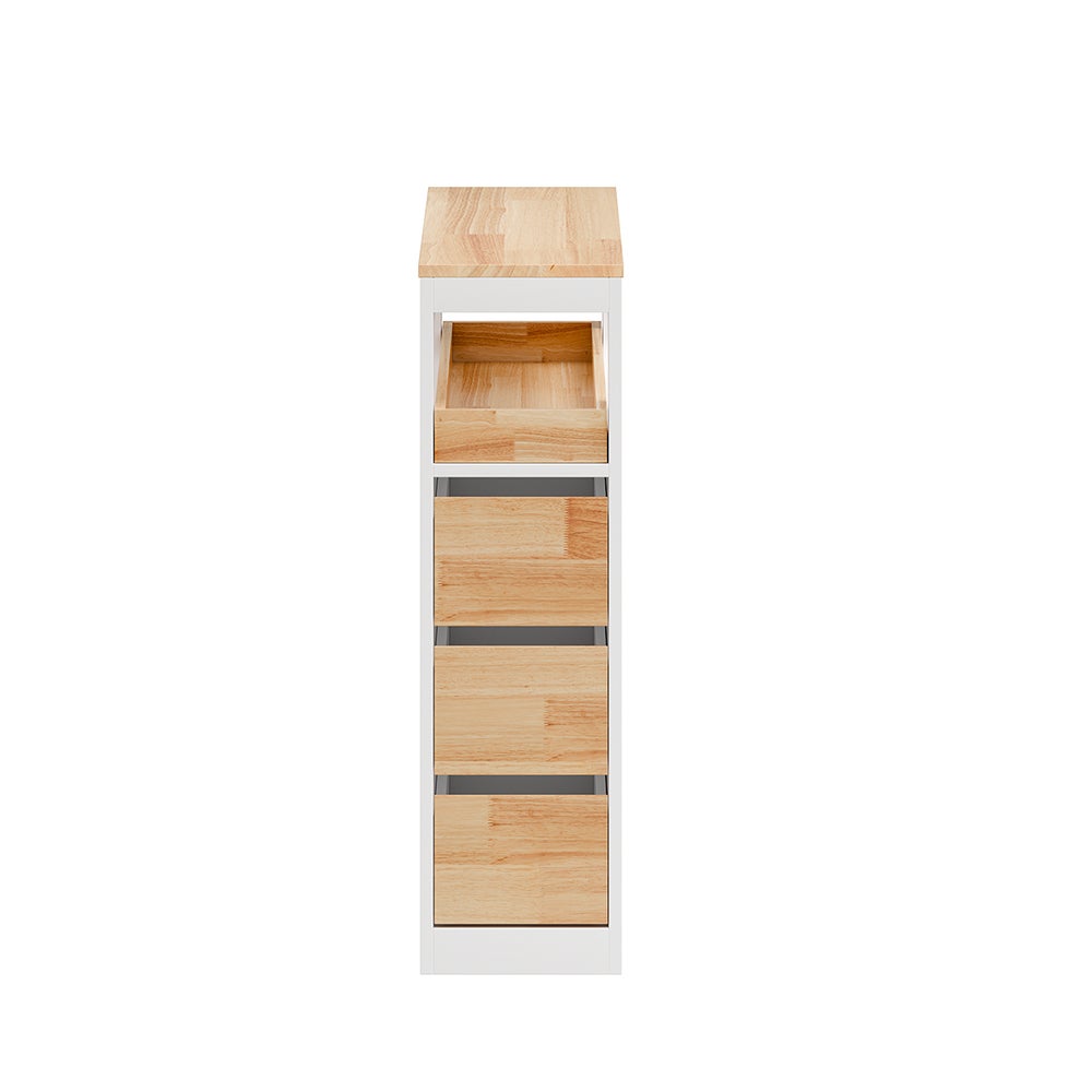 SoBuy Szafka łazienkowa niska z trzema szufladami Biały 65x23x82cm Minimalistyczny BZR54-IV-NW
