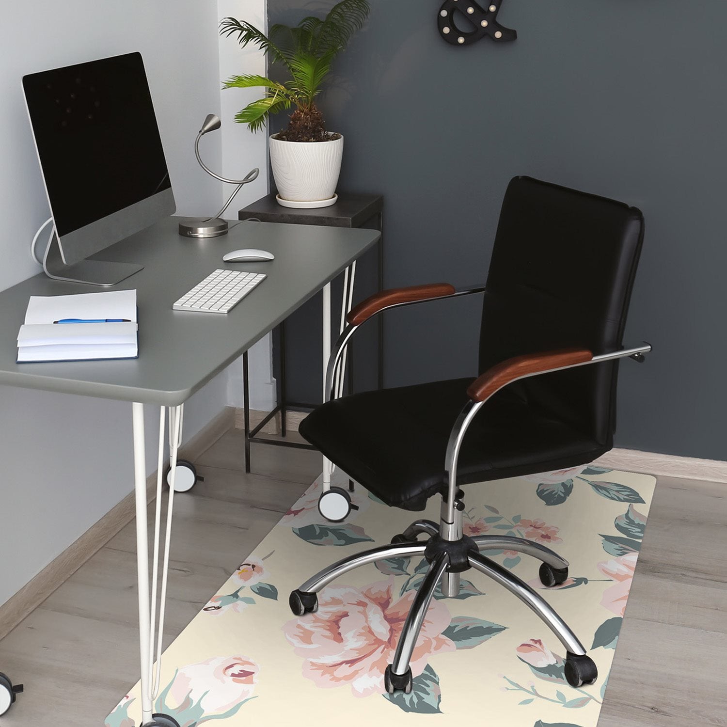 Podkładka pod fotel na kółkach, Hipster żyrafa abstrakcyjne wiry 140x100 cm – Tulup - 4