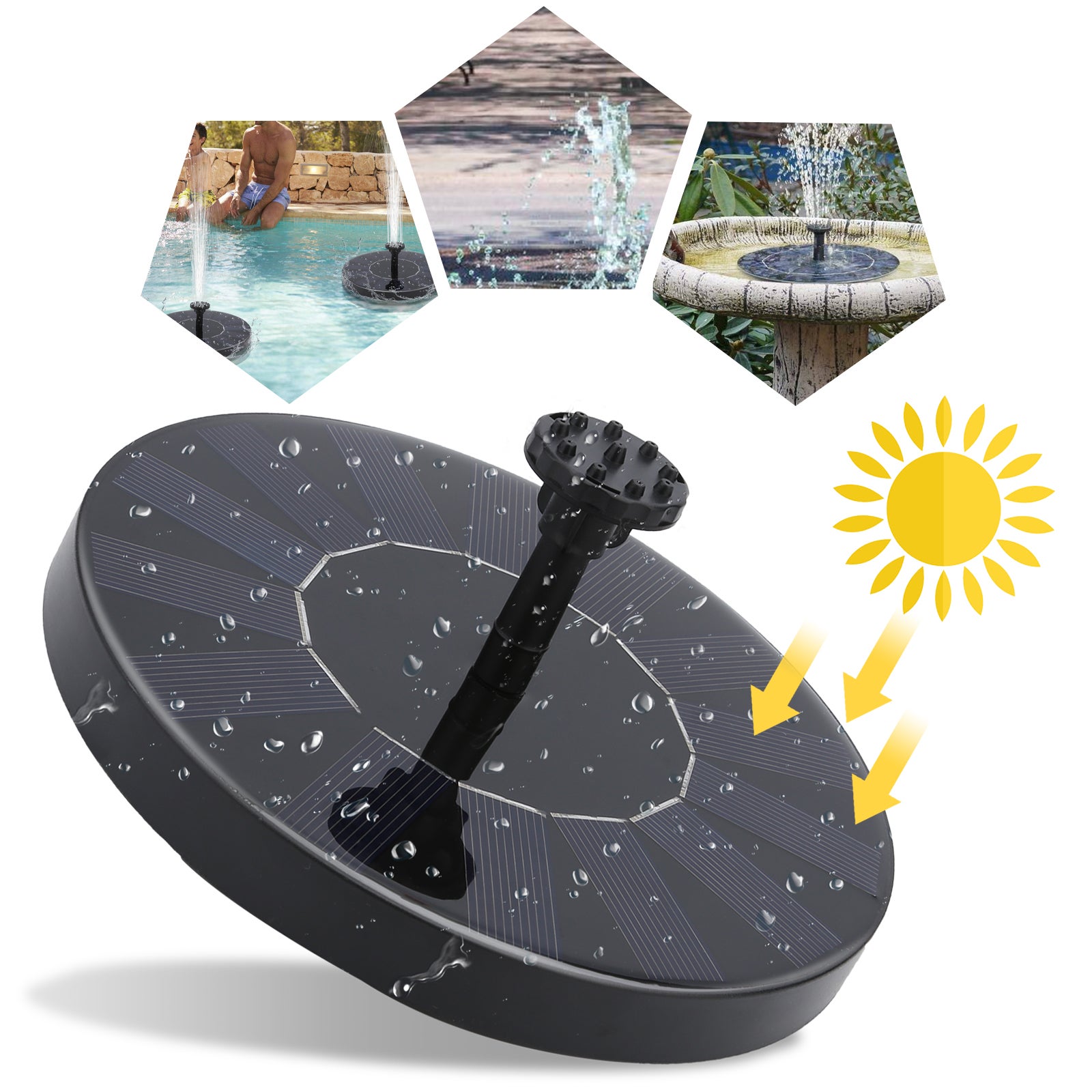 Fontaine Solaire Pour Bain D'oiseaux, Pompe De Fontaine ¿¿ ¿¿nergie