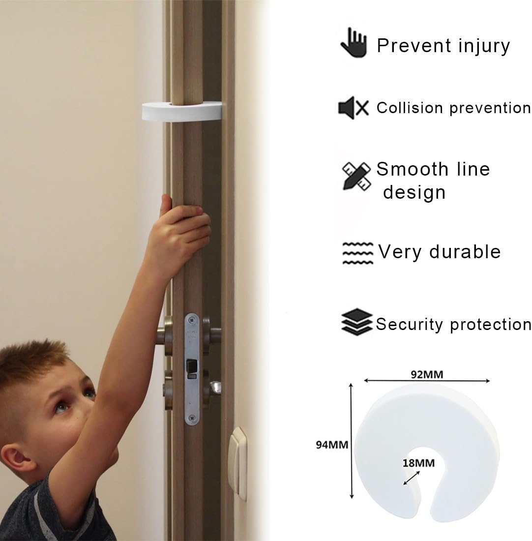 Bloc Porte Securite Bebe, 6 pcs Bloque Porte Bébé, Cale Anti Pince Doigt pour Fenetre Sécurité, Amortisseur Stop-Porte Mousse Enfant - 5