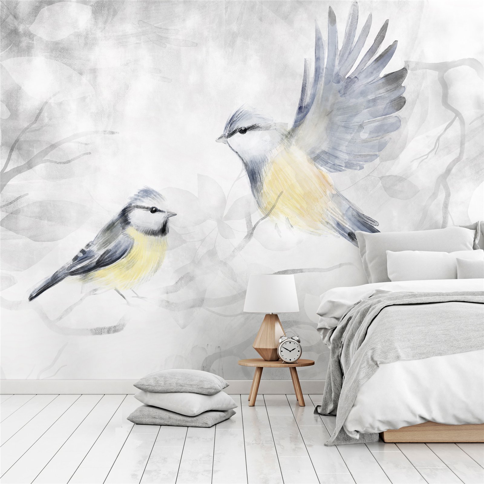 Papel Pintado Panorámico Efecto Plumas 3D 312x219 Cm - Pegamento