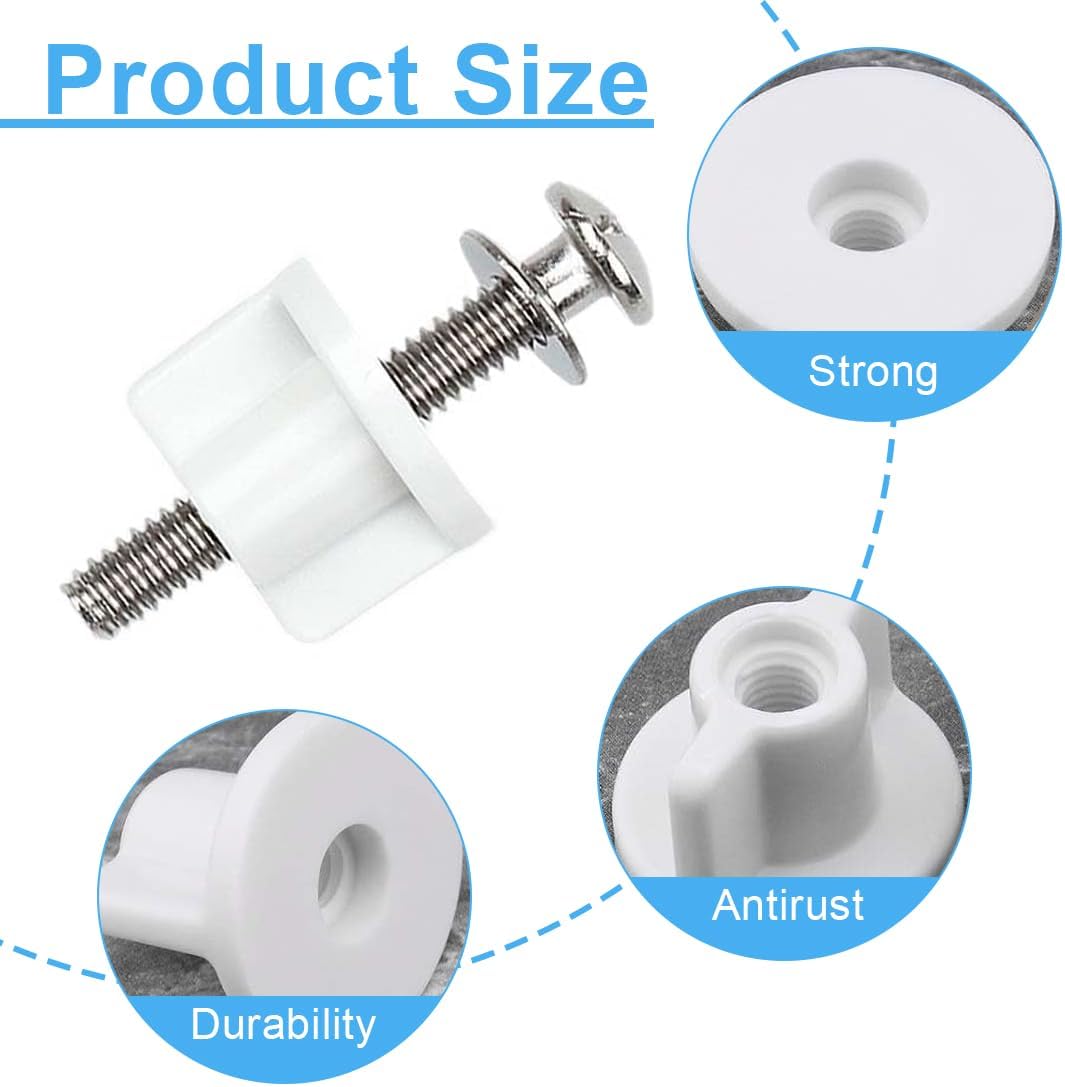 6 pièces écrous de fixation en plastique pour abattant de toilettes wc, convient pour vis de 6 mm, Remplacement pour charnières de siège de toilettes - 3