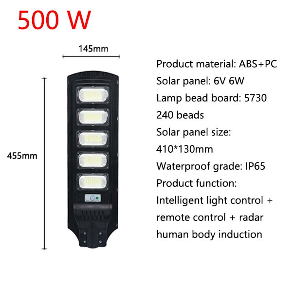 Gefolly Lampadaire Solaire Extérieur 6500K Avec Télécommande - Projecteur LED IP67 Puissant