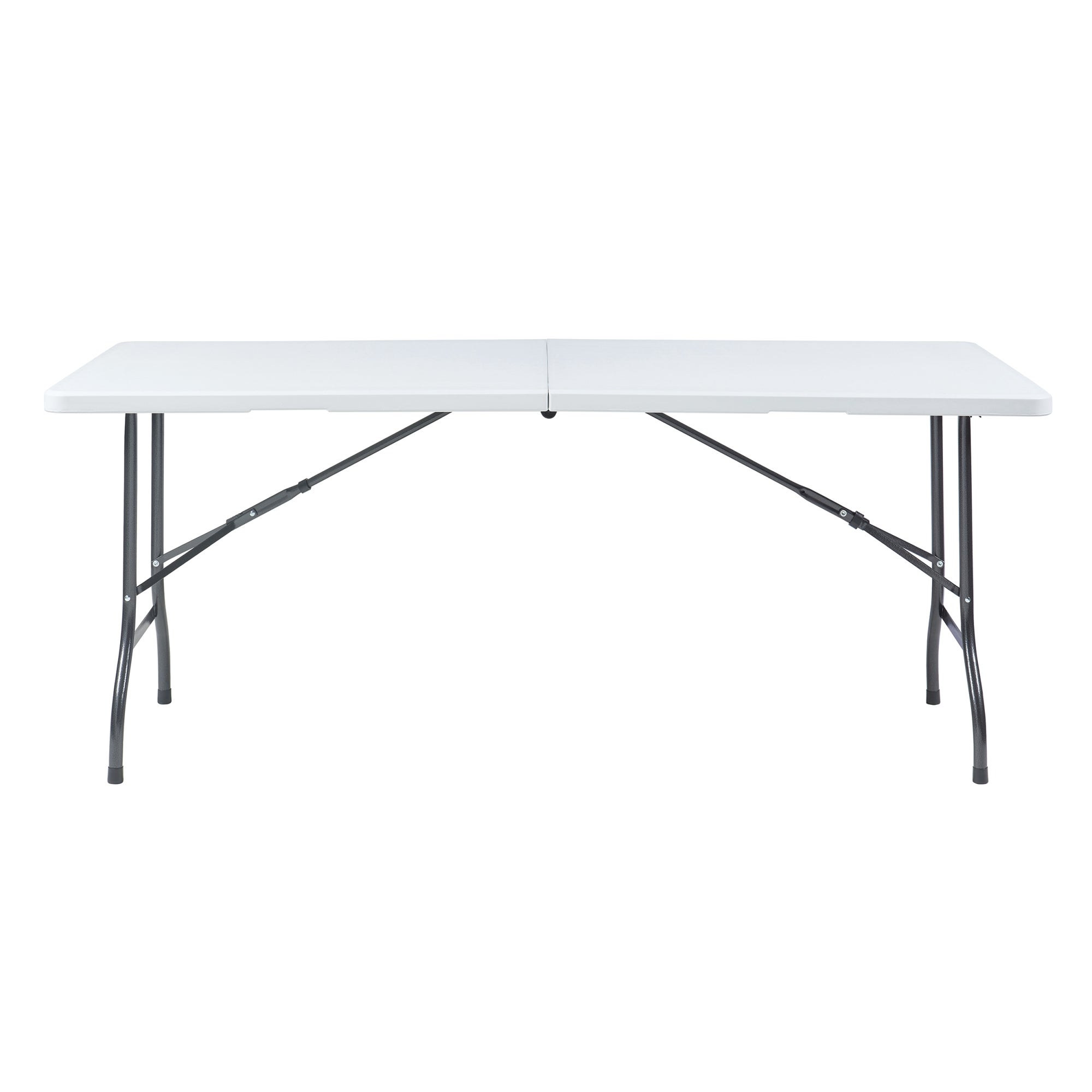 Mesa dobrável de exterior Ljusnarsberg metal/plástico 180x75x72cm - Branco [en.casa] - 6