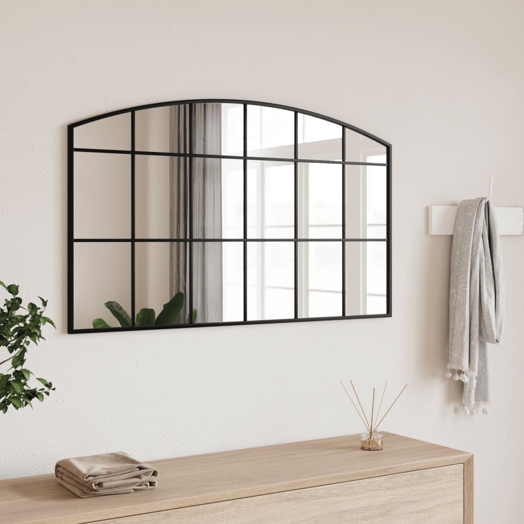 Vidaxl Espejo De Pared Arco De Hierro 100X60 Cm Negro , Leroy Merlin