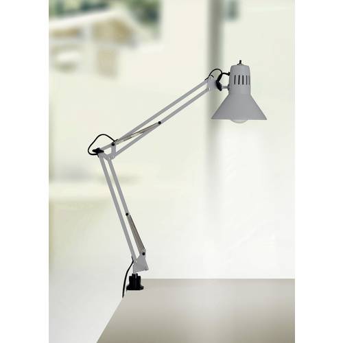 Lampa BRILLIANT, hobbystyczna biurkowa lampa zaciskowa, tytan, metal, 1x A60, E27, 40W, zwykłe żarówki (brak w zestawie), A ++ - 2
