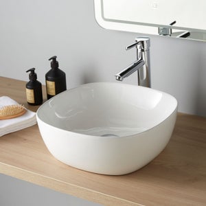Lavabo n céramiqu blanc avc garnitur d vidag vasqu à posr 505 x
