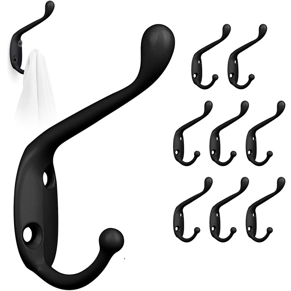 Lot De 10 Crochets En S En Métal Revêtu Vinyle Noir - Solides, Pour Garage, Atelier, Rangement Mural