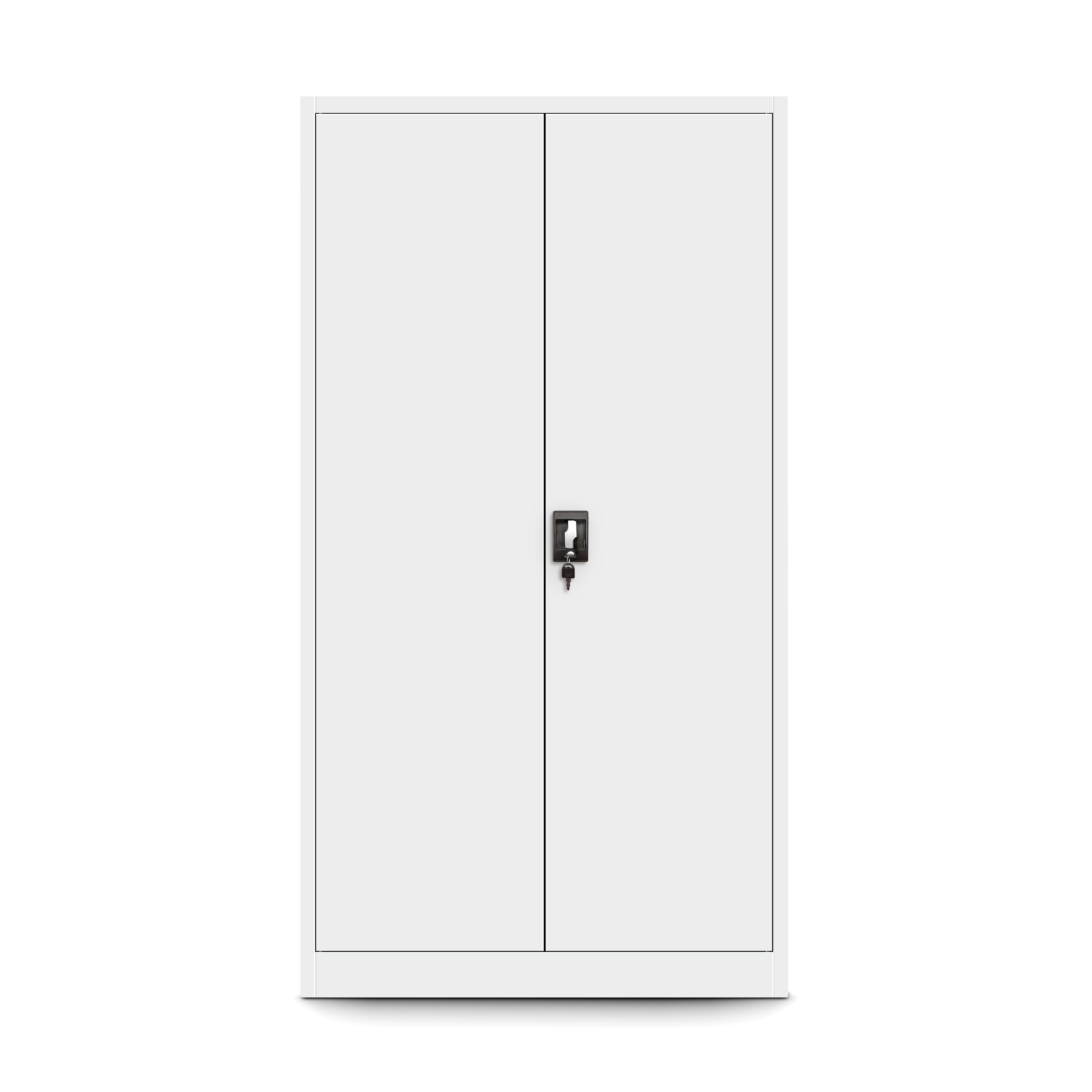 Armoire de Bureau de Rangement Métallique avec Compartiment Secret 185 cm x 90 cm x 45 cm Blanc - 2