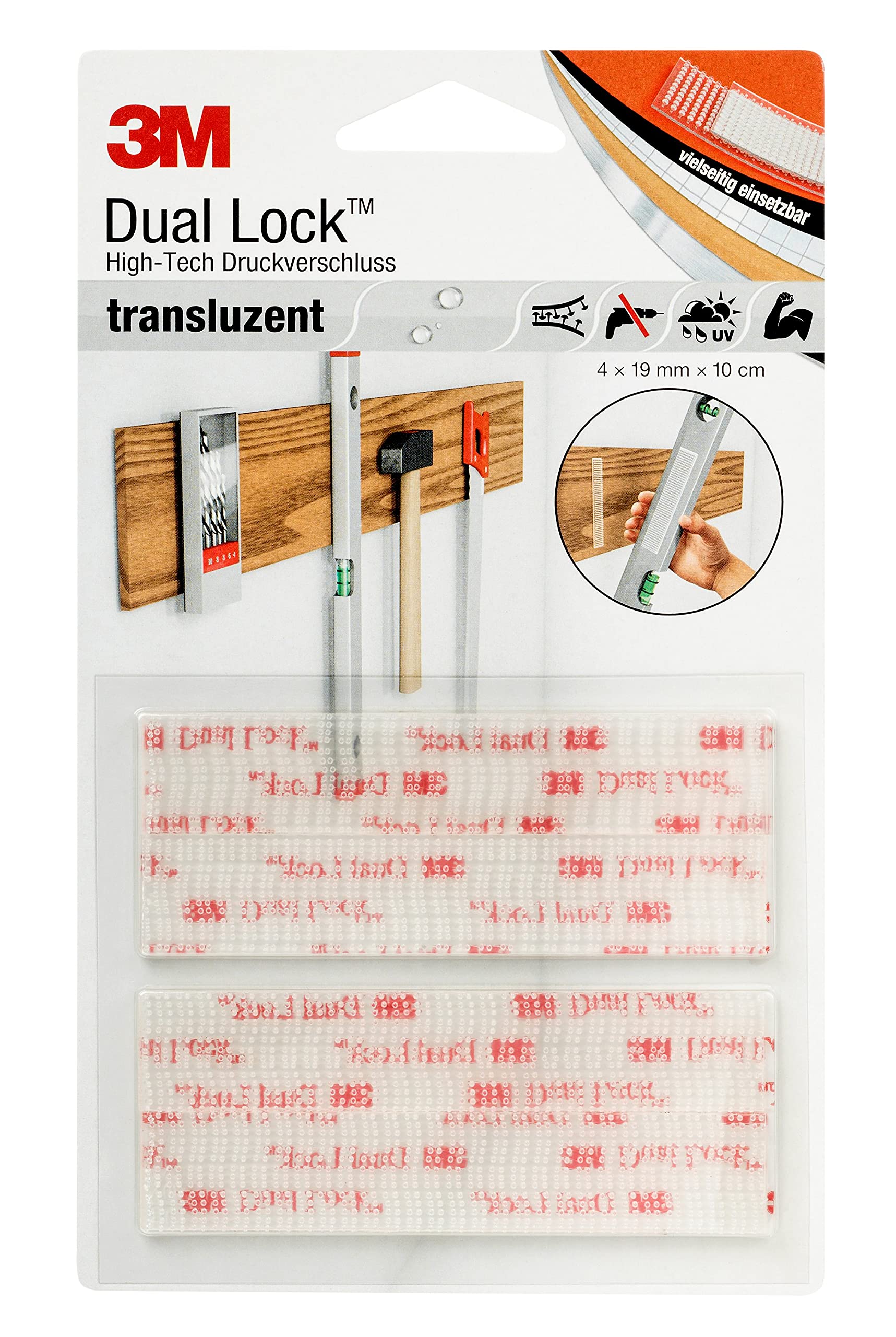 Taśma dwustronna 3M Dual Lock przezroczysta wielokrotnego użytku 1000 razy - 2