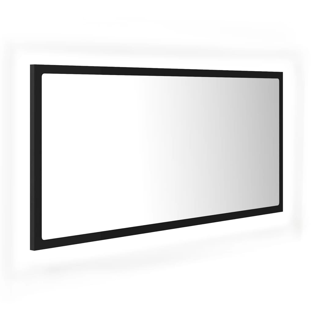 Espejo de baño led 90 x 8,5 x 37 cm acrílico negro 02_0006998