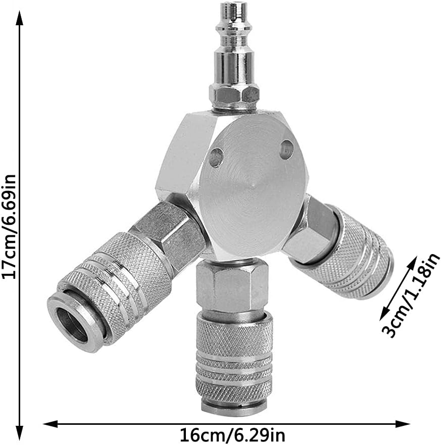 Répartiteur à air comprimé en Y - Raccord rapide - 3 voies - Raccord pneumatique - Raccord rapide - 1/4 F-NPT LEMROE - 3