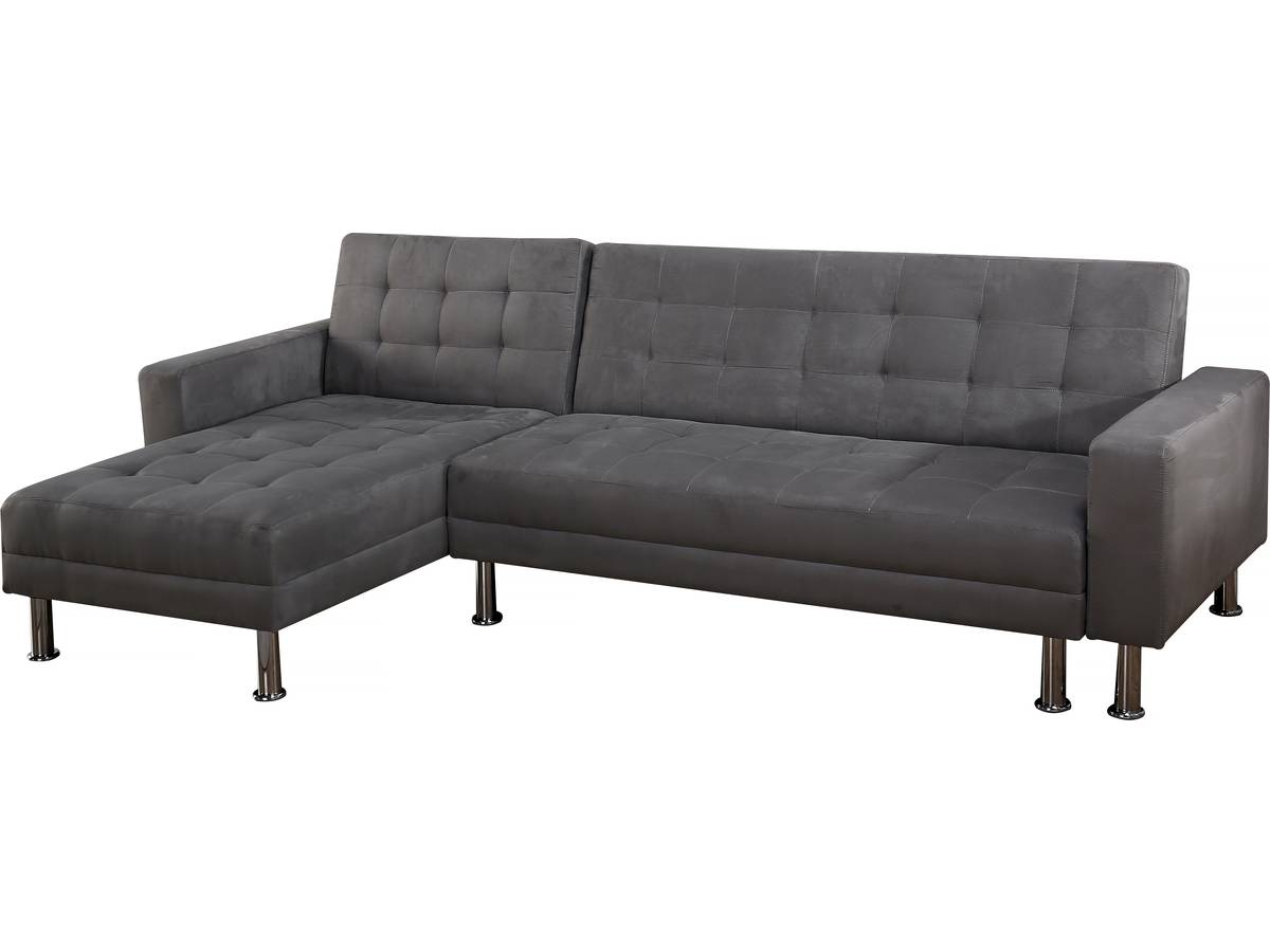 Sofá esquinero convertible y reversible theo - 4 plazas - gris