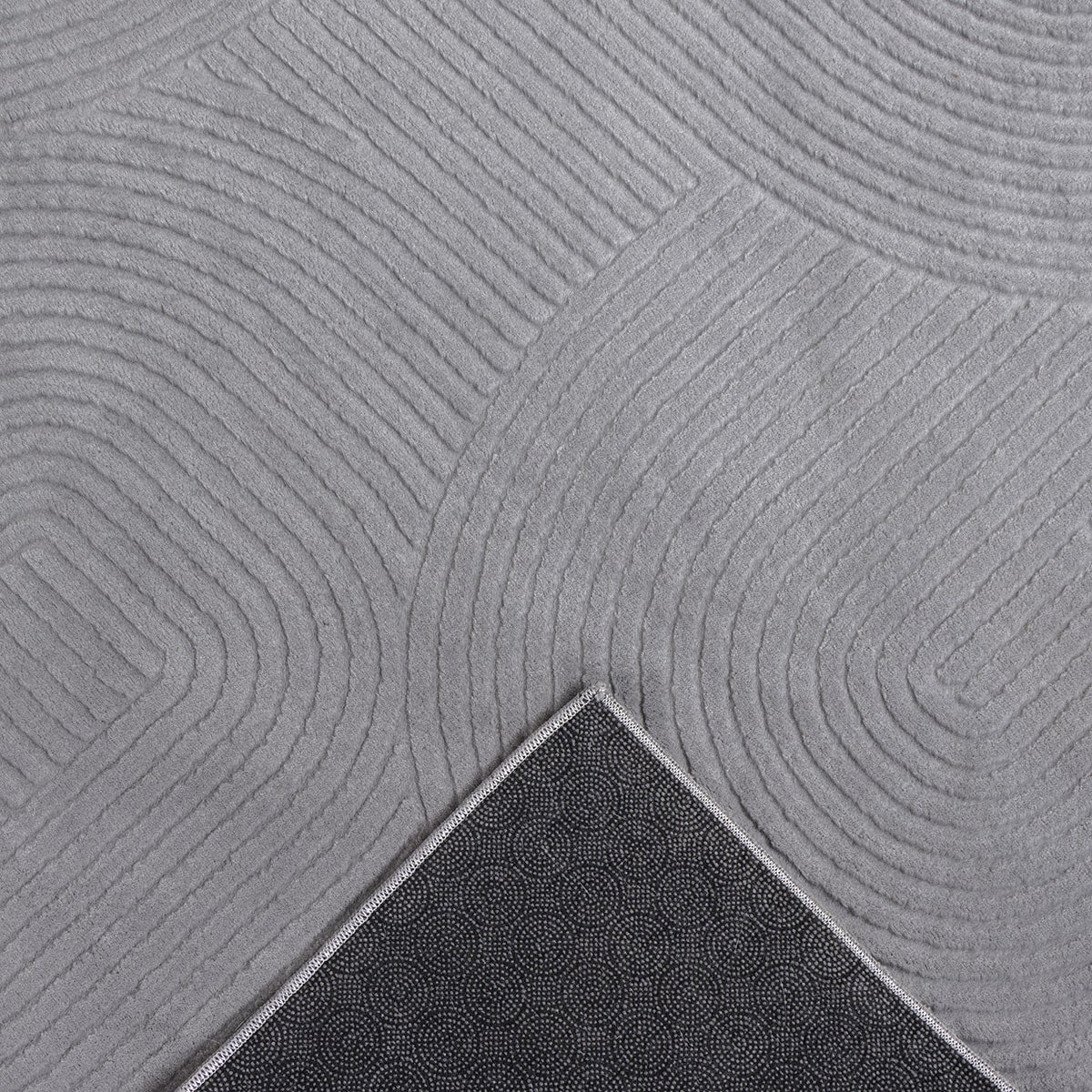 the carpet Rio tapis de salon moderne et doux avec dos antidérapant et aspect 3D, Gris, 80 x 150 cm - 4
